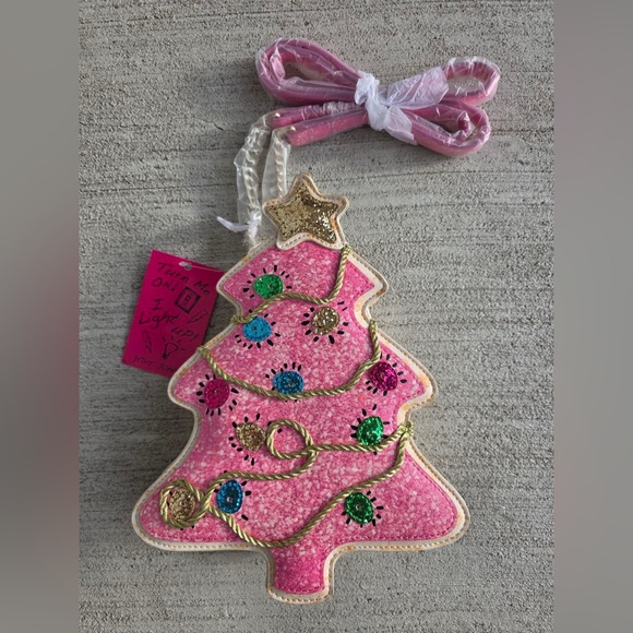 Betsey Johnson Handbags - Betsey Johnson Pink Christmas Tree Crossbody Purse with Lights